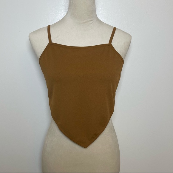 Weissman Tops - Brown Camisole Scarf Crop Top Y2K Going Out / Festival Size 8/10